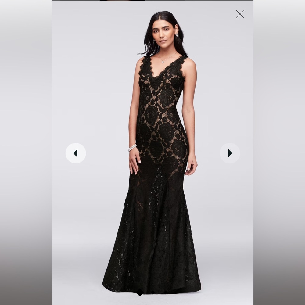 Black lace dress with lining, size 0, worn once